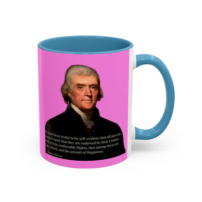 We hold these truths to be self-evident Pink Accent Mug by theGreenDragonTavern.shop