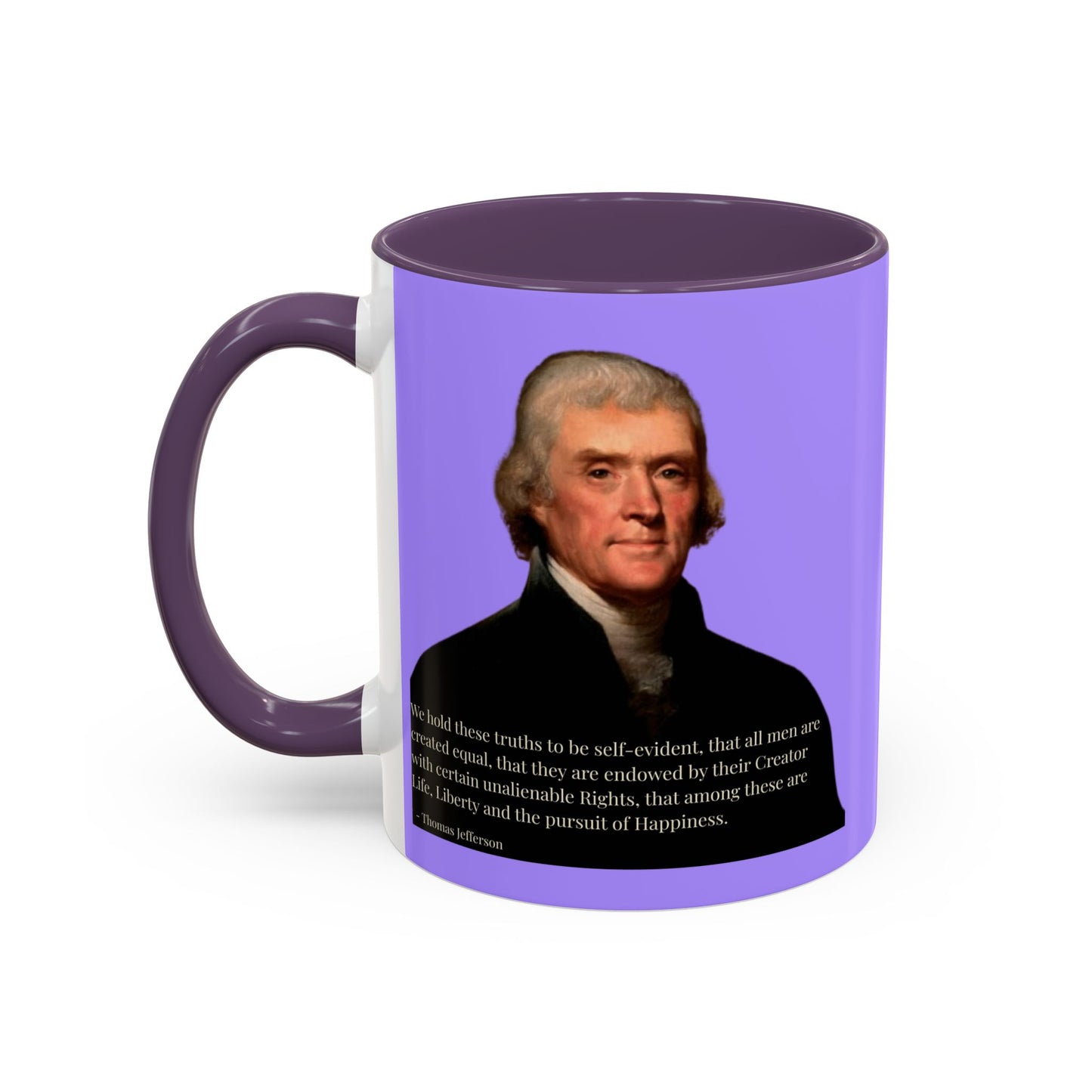 We hold these truths to be self-evident Light Purple Accent Mug by theGreenDragonTavern.shop