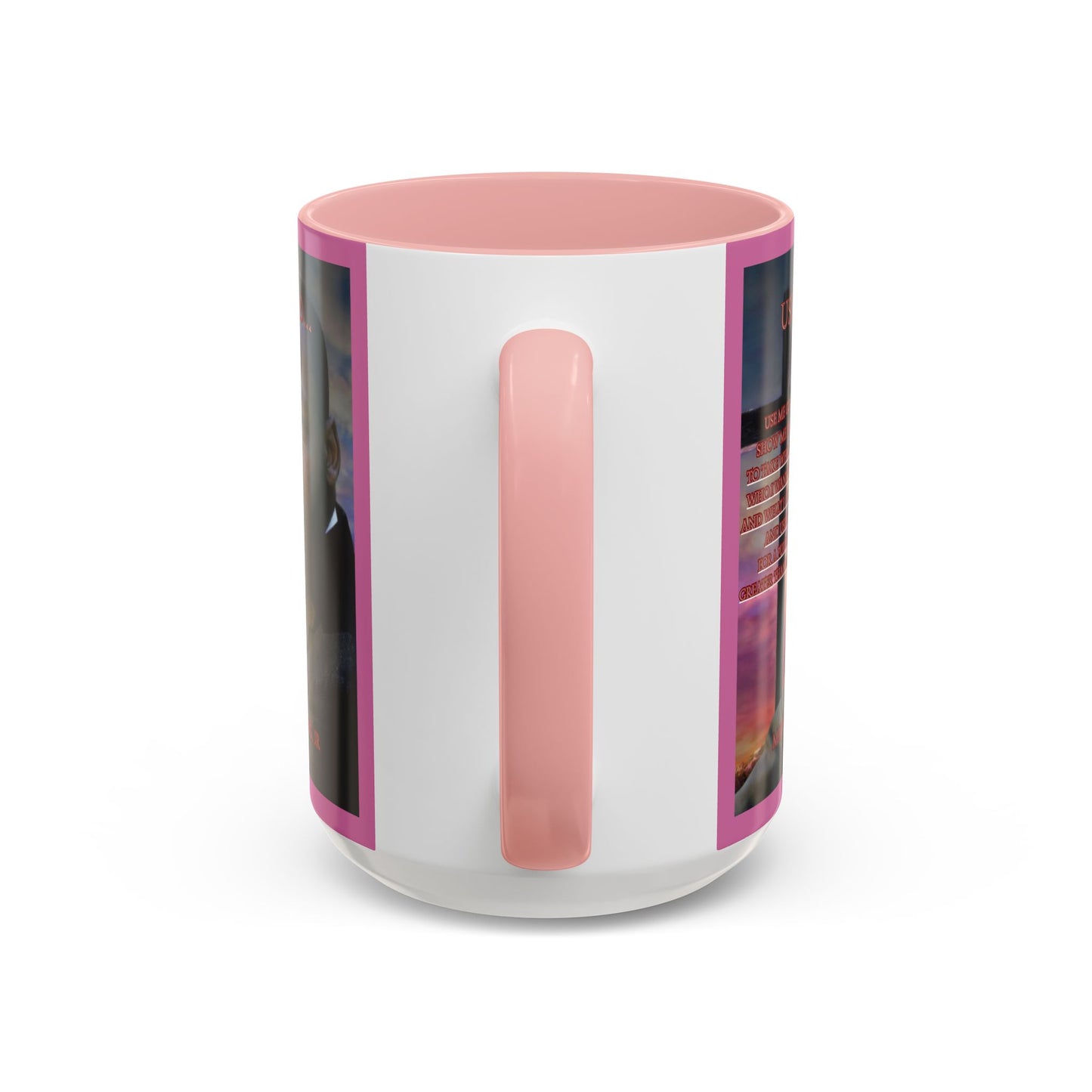 Use Me God, MLK Jr Pink Accent Mug by theGreenDragonTavern.shop