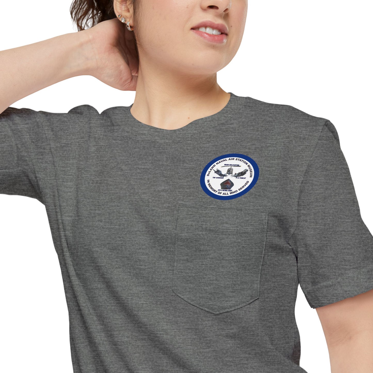DNASM Student Art Navy Frame Unisex Pocket T-Shirt by theGreenDragonTavern.shop