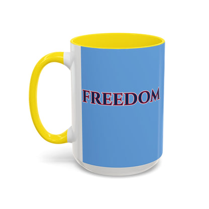 Freedom, Light Blue Accent Mug by theGreenDragonTavern.shop