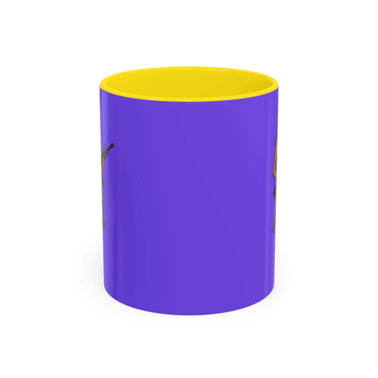 Hula Girl Packin' Heat Light Purple Accent Mug by theGreenDragonTavern.shop