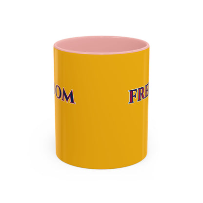 Freedom, Yellow Accent Mug by theGreenDragonTavern.shop
