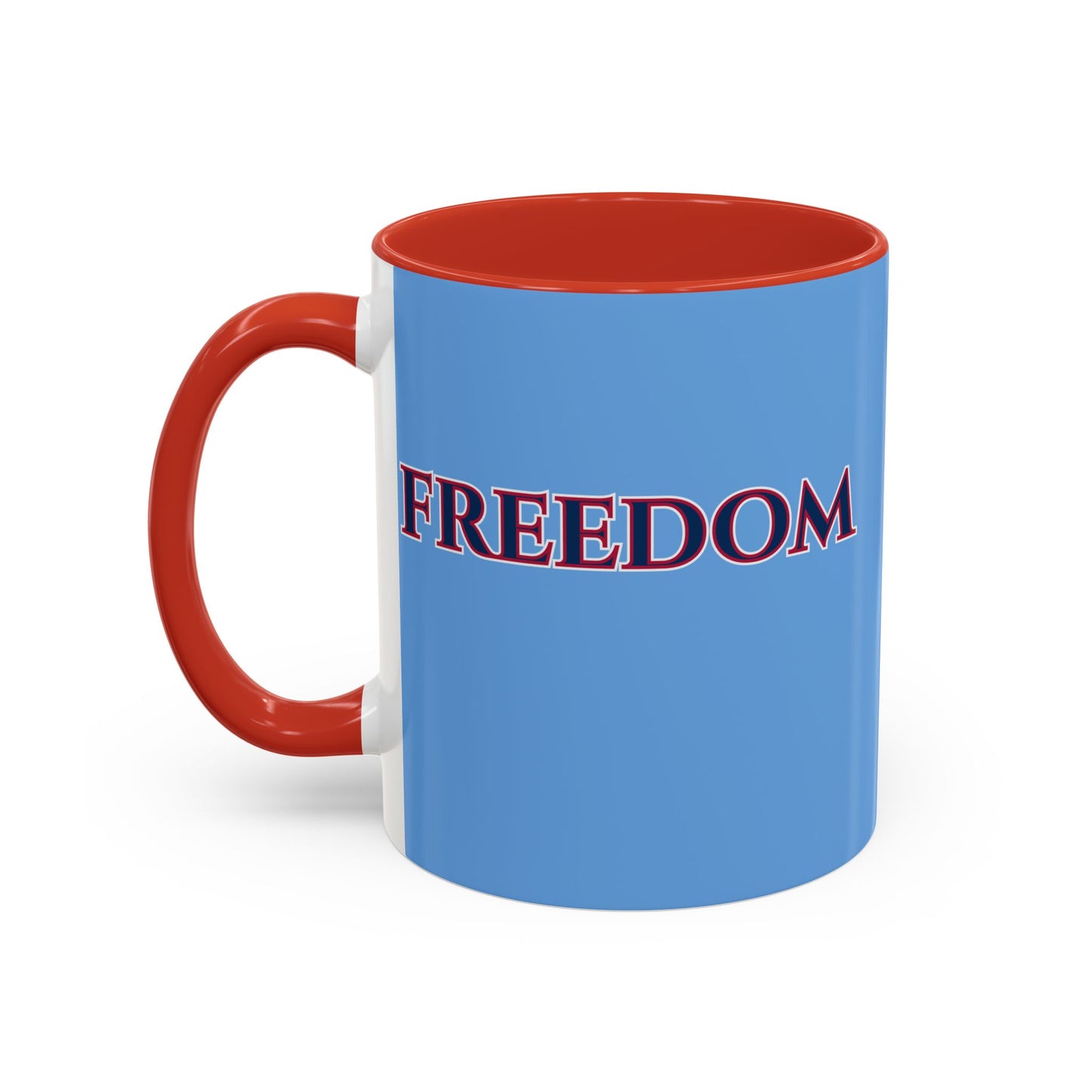 Freedom, Light Blue Accent Mug by theGreenDragonTavern.shop