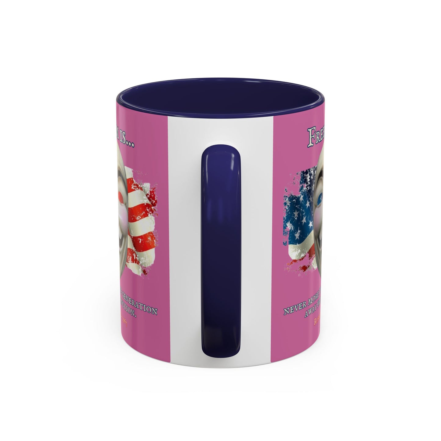 Ronald Reagan Freedom Vendetta Pink Accent Mug by theGreenDragonTavern.shop