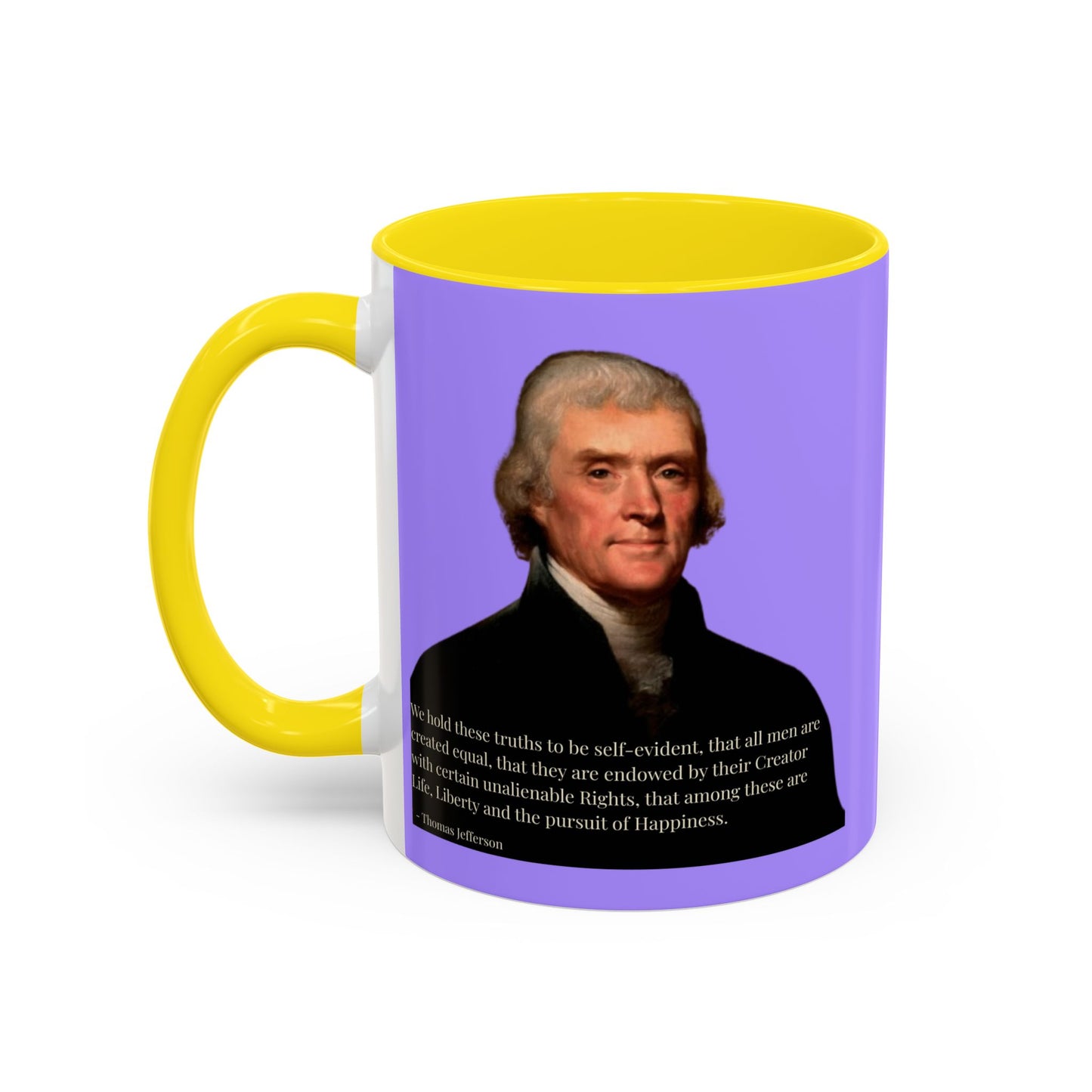 We hold these truths to be self-evident Light Purple Accent Mug by theGreenDragonTavern.shop