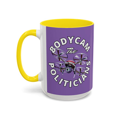 Bodycam the Politicians Drone Light Purple Accent Mug by theGreenDragonTavern.shop