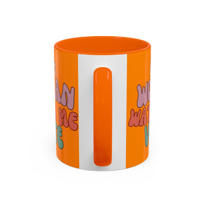 I Am Woman Watch Me Vote Orange Accent Mug by theGreenDragonTavern.shop