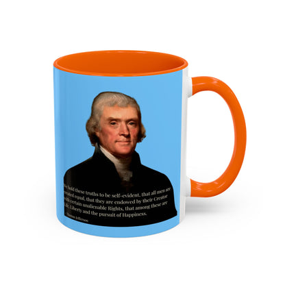 We hold these truths to be self-evident Light Blue Accent Mug by theGreenDragonTavern.shop