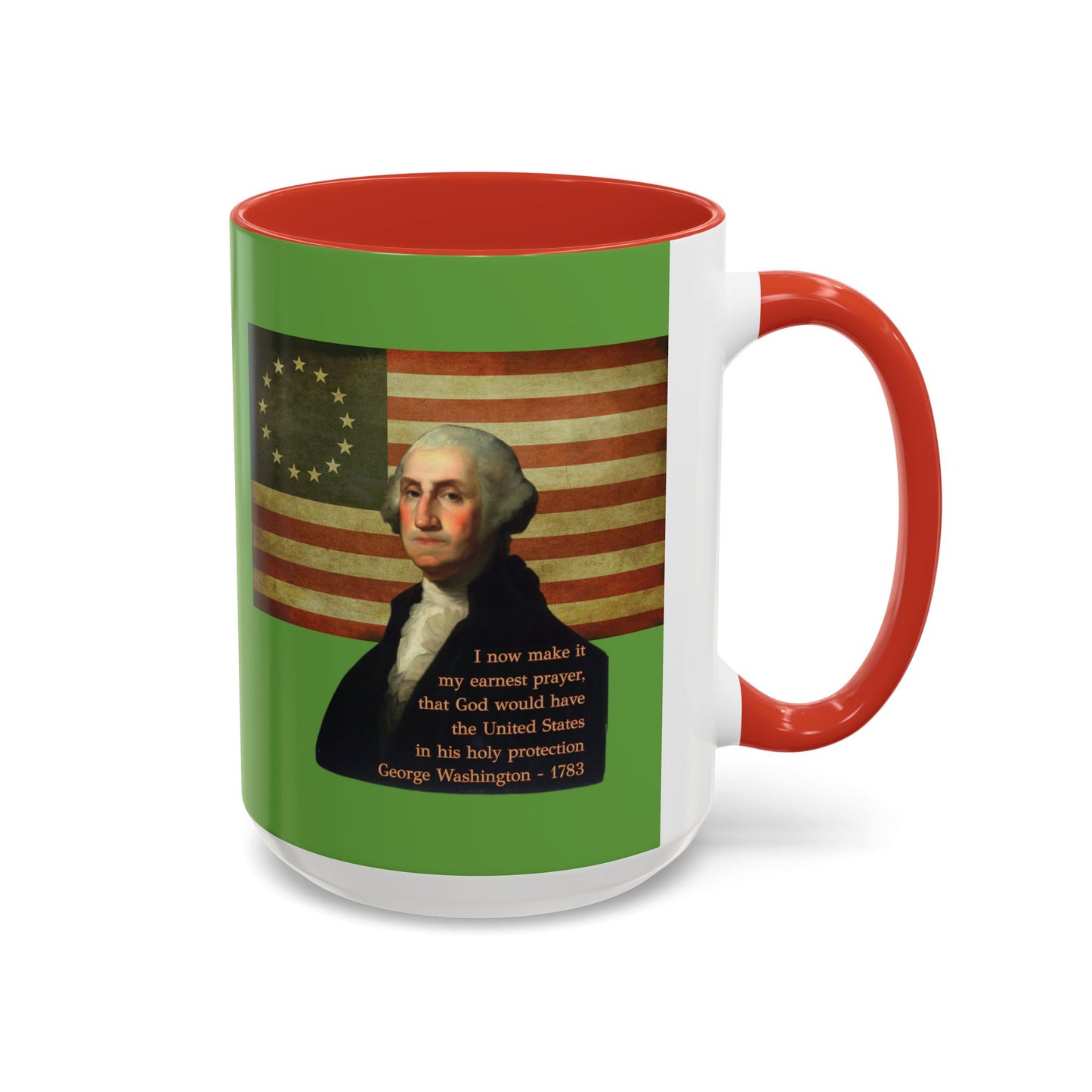 Washington's Earnest Prayer Green Accent Mug by theGreenDragonTavern.shop