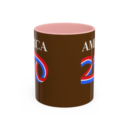 America 250 Brown Accent Mug by theGreenDragonTavern.shop