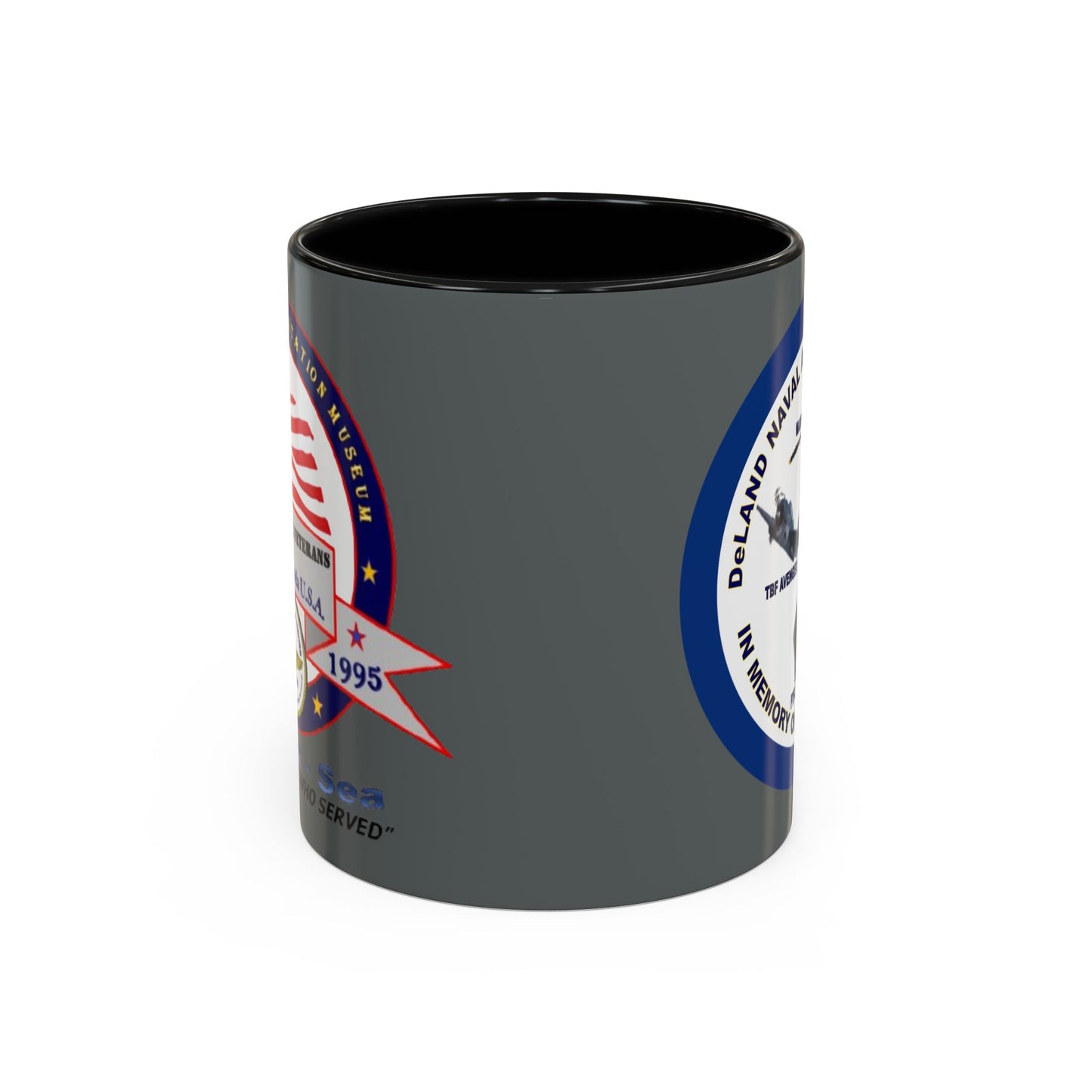 DNASM 2-sided, Founding & Student Art w/Navy Ring Grey Accent Mug by theGreenDragonTavern.shop