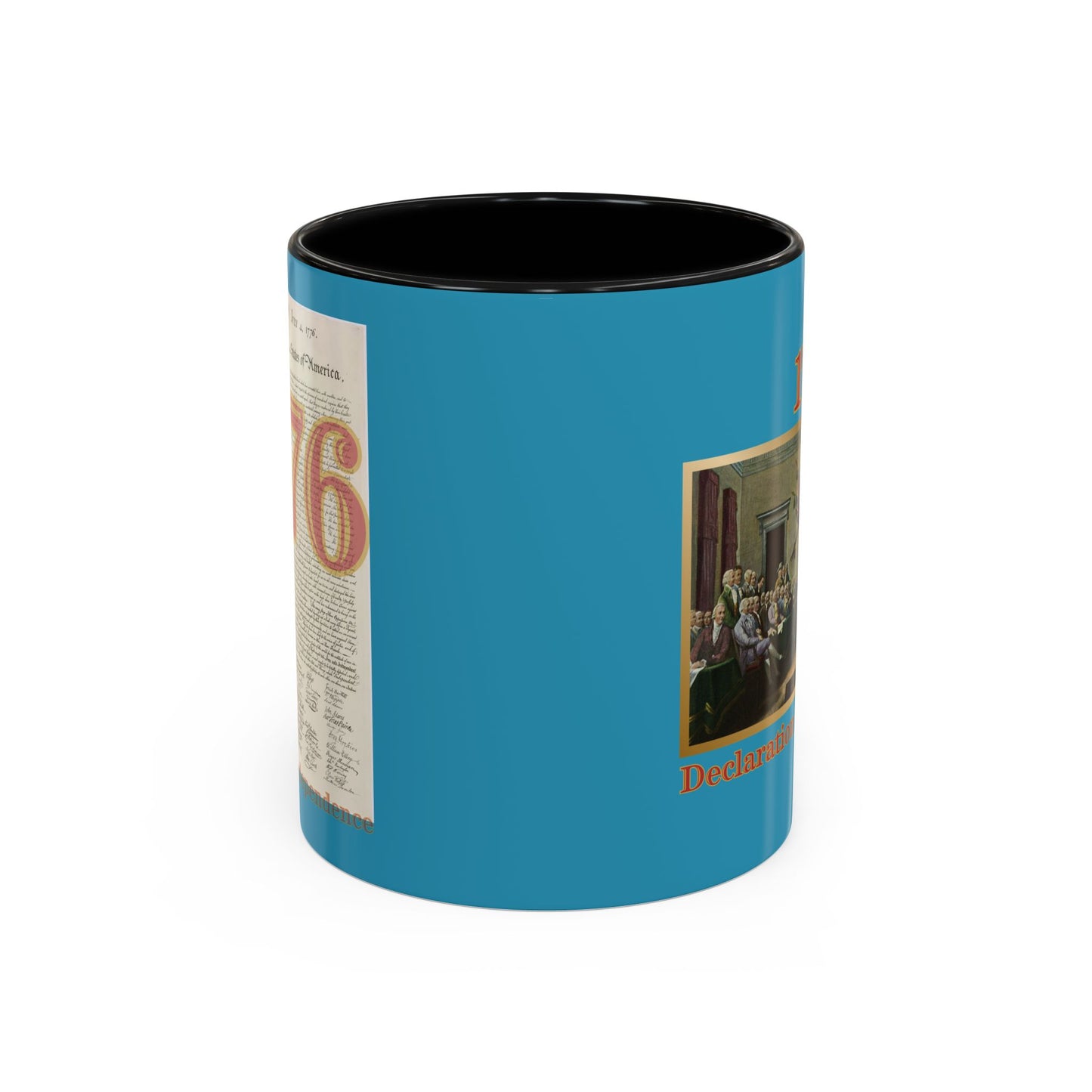 Declaration of Independence Turquoise Accent Mug by theGreenDragonTavern.shop