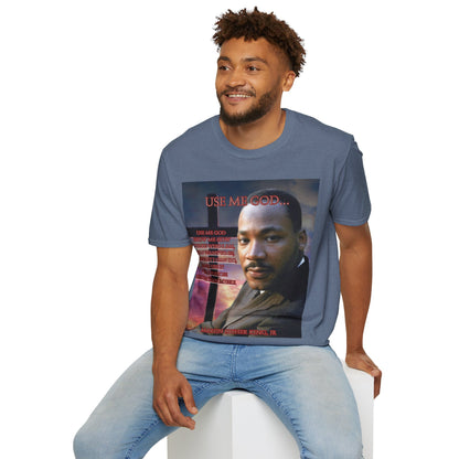 Use Me God, MLK Jr Dark colors Unisex T-Shirt by theGreenDragonTavern.shop