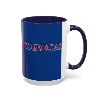 Freedom, Dark Blue Accent Mug by theGreenDragonTavern.shop