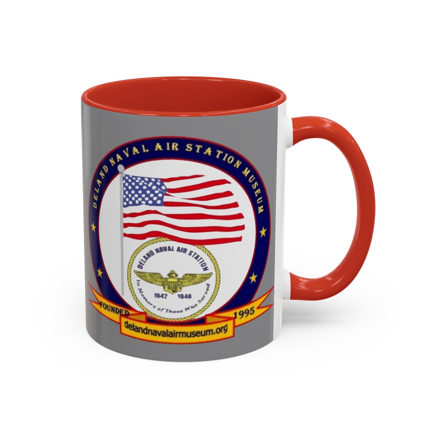 DeLand Naval Air Station Museum Grey Accent Mug by theGreenDragonTavern.shop