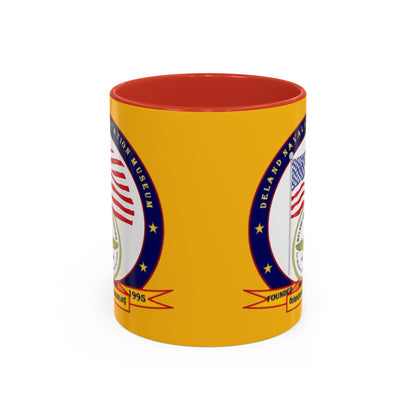 DeLand Naval Air Station Museum Yellow Accent Mug by theGreenDragonTavern.shop