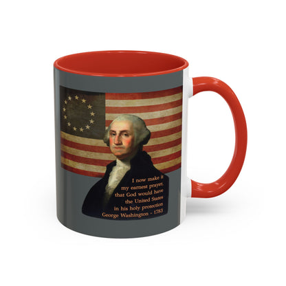 Washington's Earnest Prayer Grey Accent Mug by theGreenDragonTavern.shop