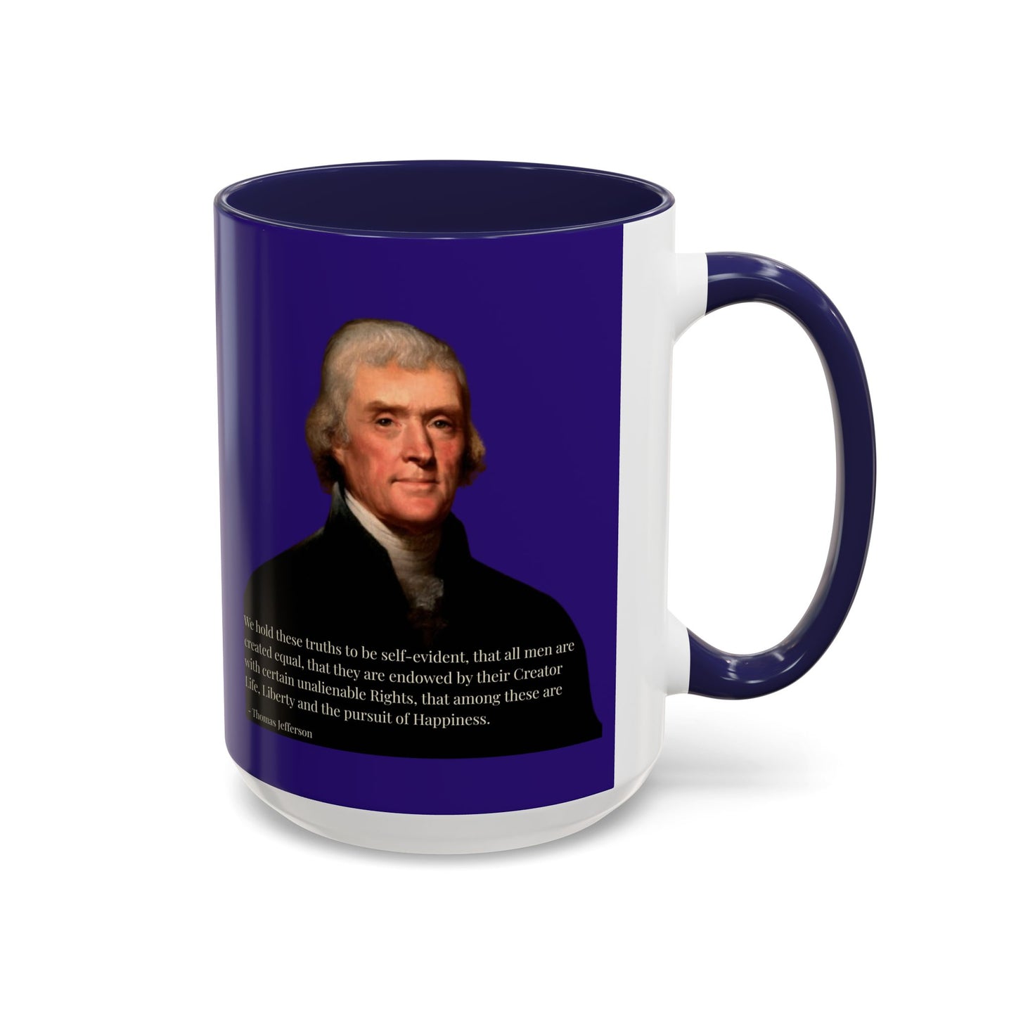 We hold these truths to be self-evident Dark Purple Accent Mug by theGreenDragonTavern.shop