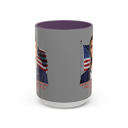 Charlie Kirk, Healthy Debate Grey Accent Mug by theGreenDragonTavern.shop