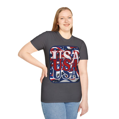 RED White and Blue USA Patriot Dark colors Unisex T-Shirt by theGreenDragonTavern.shop