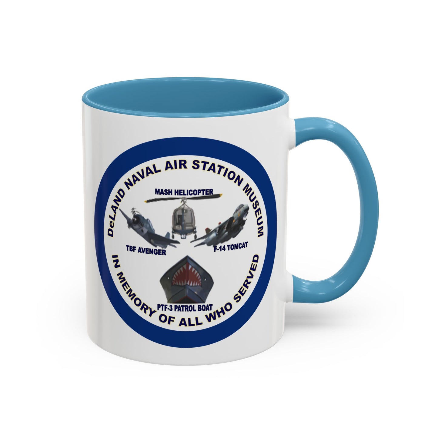 DNASM Student Art Navy Frame White Accent Mug by theGreenDragonTavern.shop