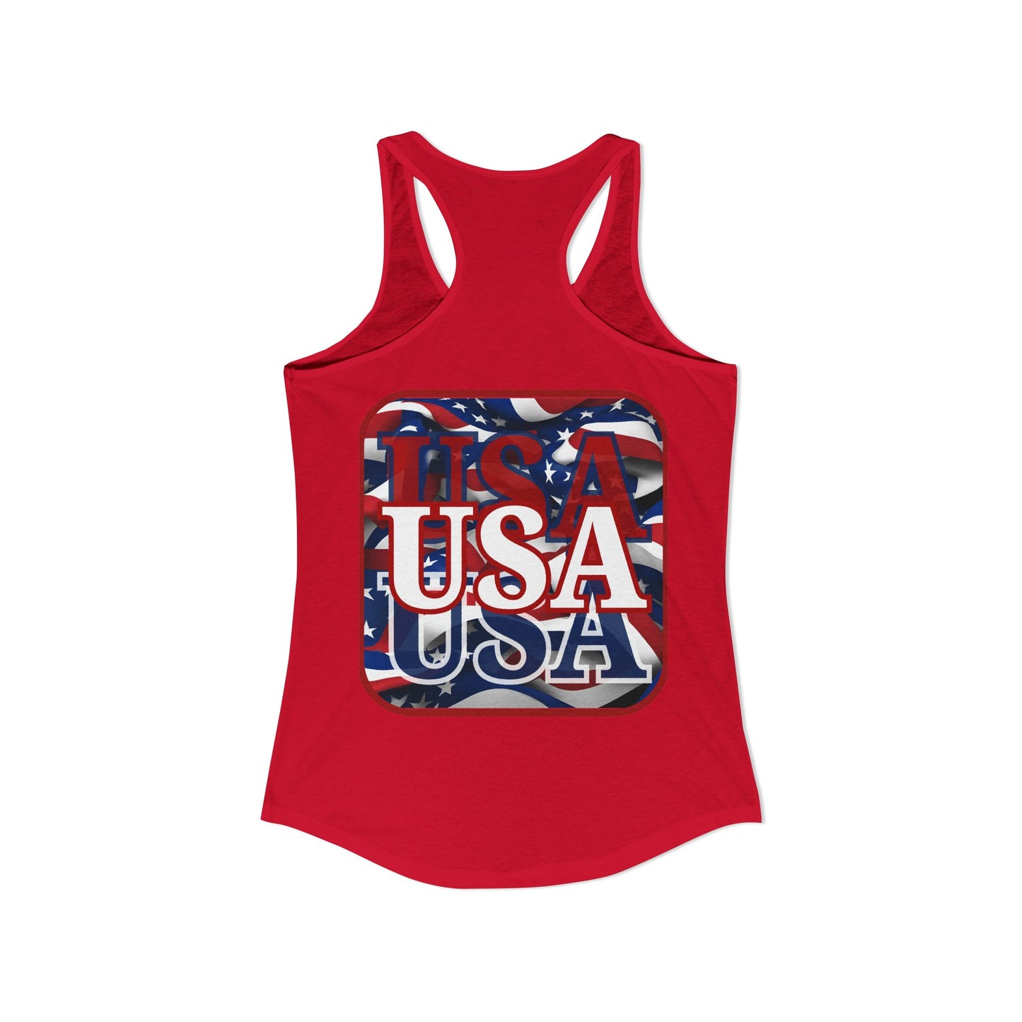 2-sided, Red WHITE and Blue USA Patriot Women's Racerback Tank Top by theGreenDragonTavern.shop