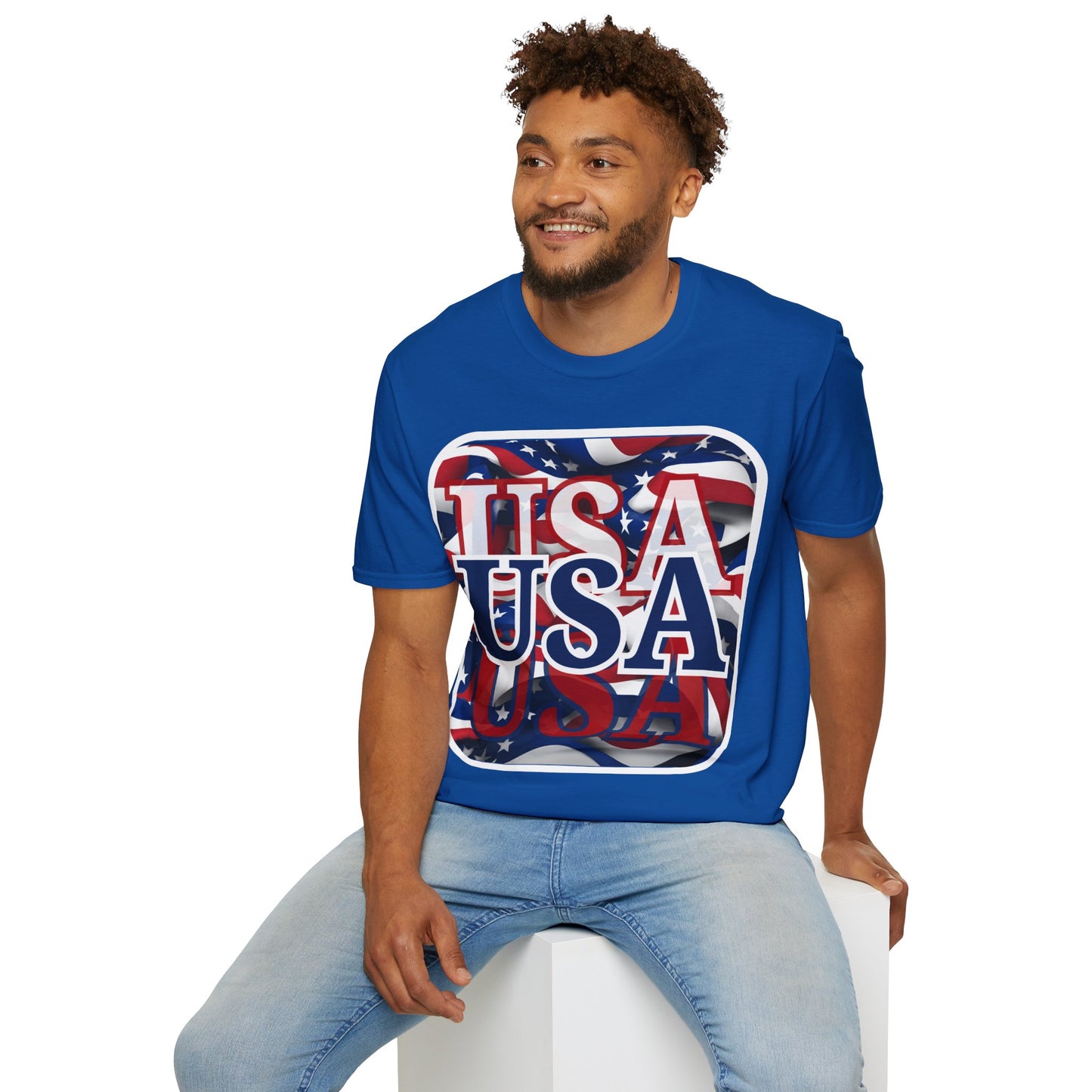 Red White and BLUE USA Patriot Dark colors Unisex T-Shirt by theGreenDragonTavern.shop