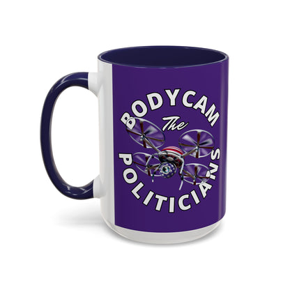 Bodycam the Politicians Drone Dark Purple Accent Mug by theGreenDragonTavern.shop