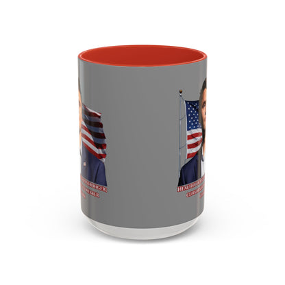 Charlie Kirk, Healthy Debate Grey Accent Mug by theGreenDragonTavern.shop