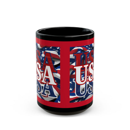 USA White font Center Patriot Red Mug by theGreenDragonTavern.shop
