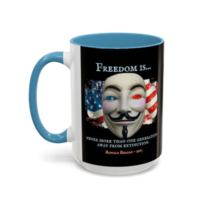 Ronald Reagan Freedom Vendetta Black Accent Mug by theGreenDragonTavern.shop