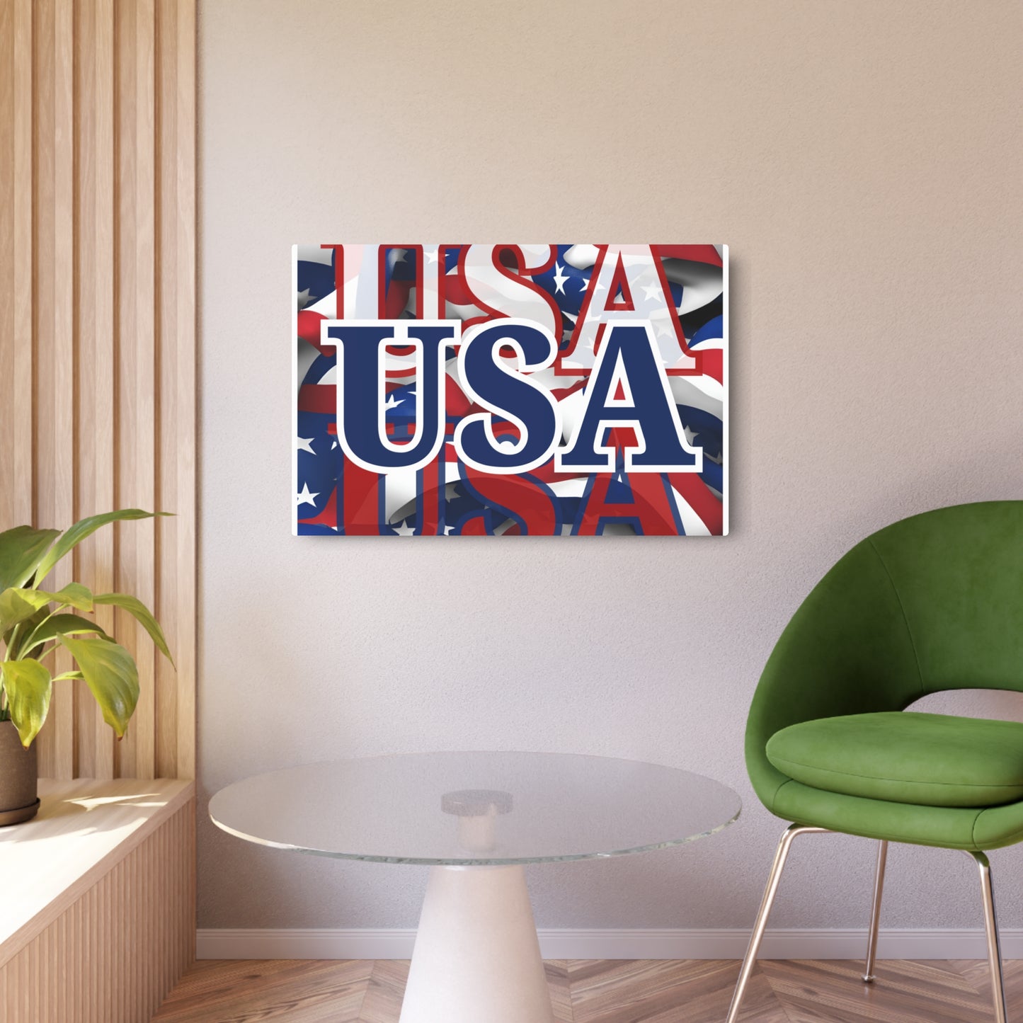 USA! USA! USA Blue Center Metal Art Sign by theGreenDragonTavern.shop