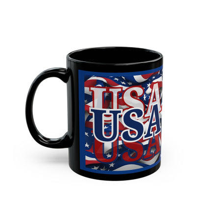USA Blue font Center Patriot Blue Mug by theGreenDragonTavern.shop