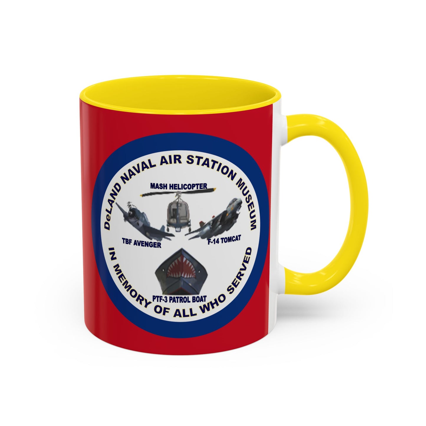 DNASM 2-sided, Founding & Student Art w/Navy Ring Red Accent Mug by theGreenDragonTavern.shop