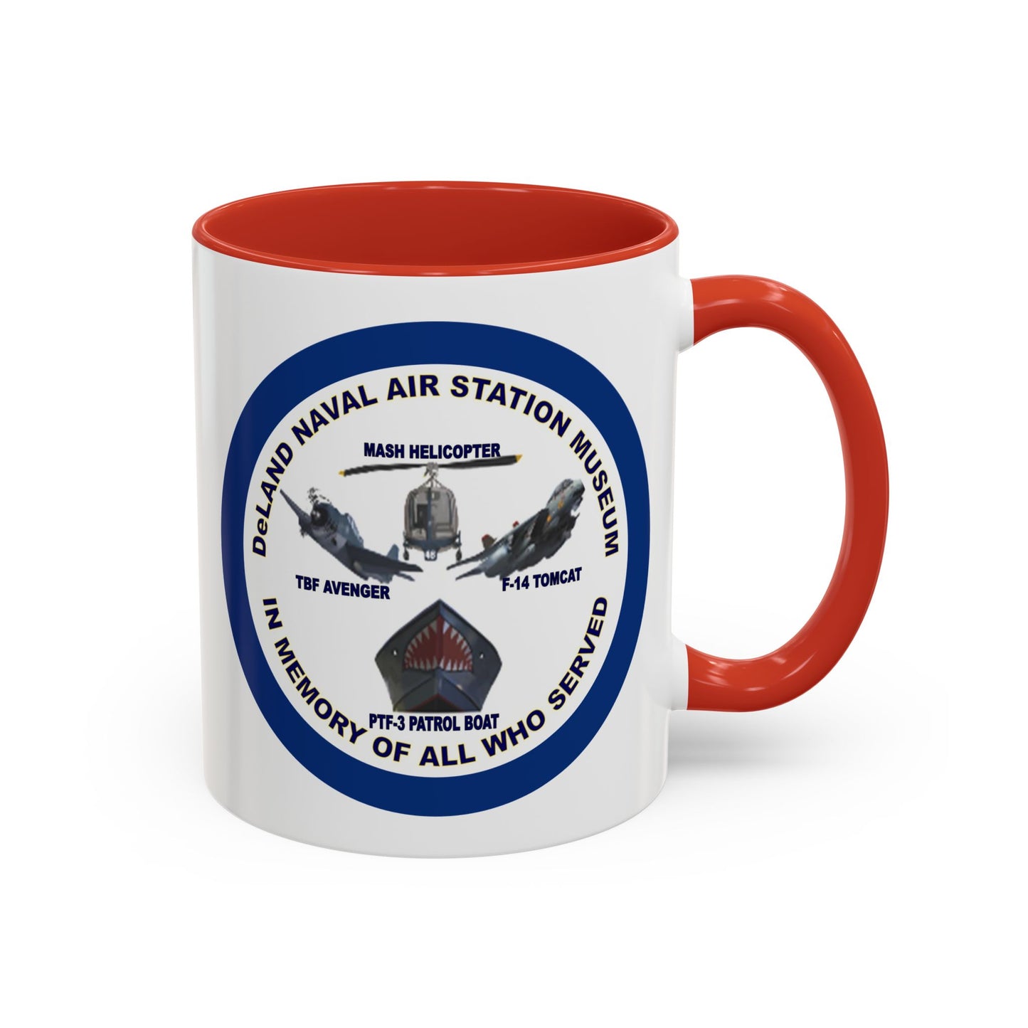 DNASM Student Art Navy Frame White Accent Mug by theGreenDragonTavern.shop