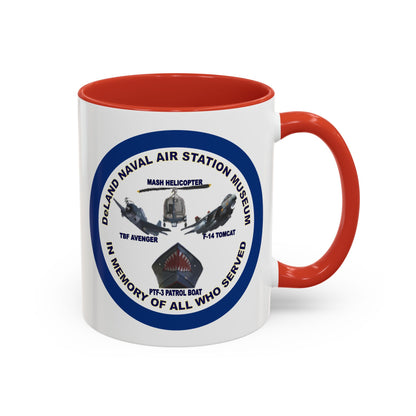 DNASM Student Art Navy Frame White Accent Mug by theGreenDragonTavern.shop