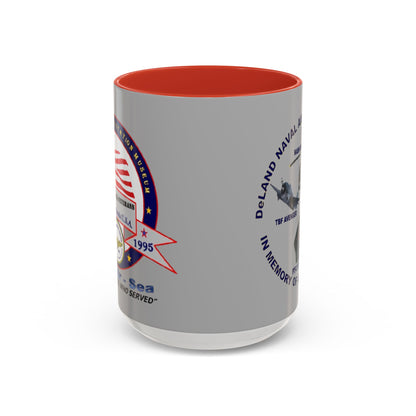 DNASM 2-sided, Founding & Student Art Light Grey Accent Mug by theGreenDragonTavern.shop