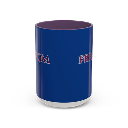 Freedom, Dark Blue Accent Mug by theGreenDragonTavern.shop