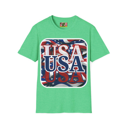 Red White and BLUE USA Patriot Dark colors Unisex T-Shirt by theGreenDragonTavern.shop