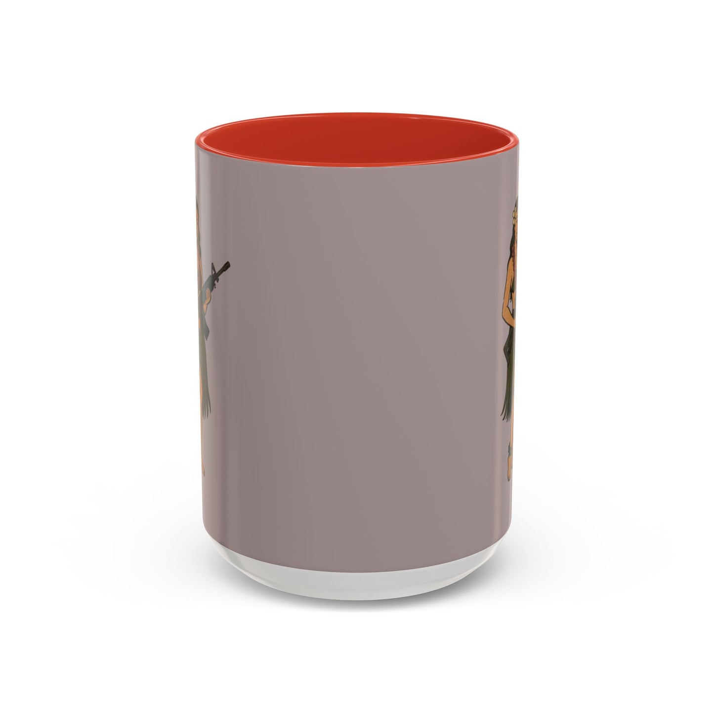Hula Girl Packin' Heat Grey Accent Mug by theGreenDragonTavern.shop