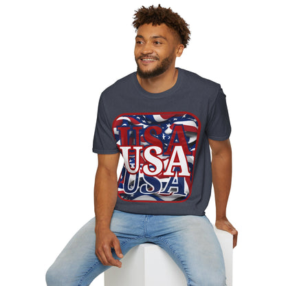 Red WHITE and Blue USA Patriot Dark colors Unisex T-Shirt by theGreenDragonTavern.shop