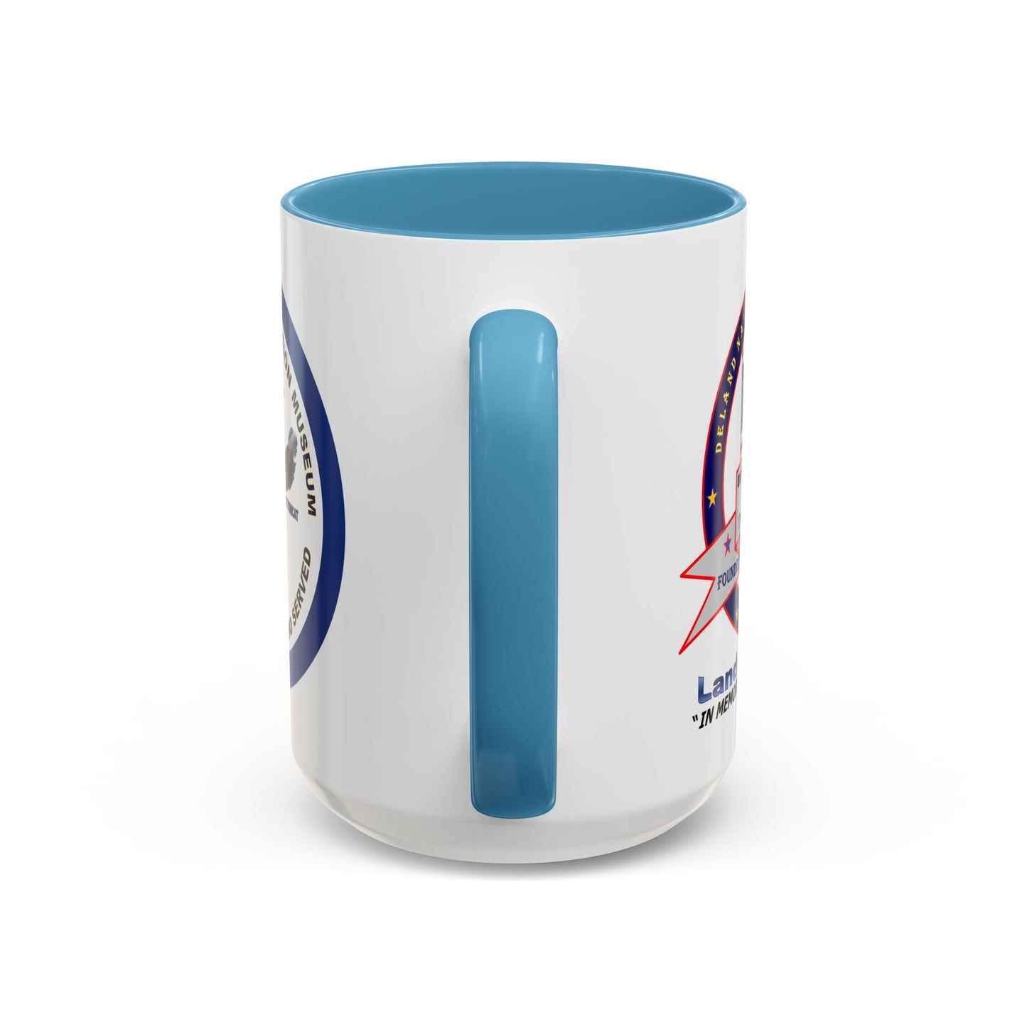 DNASM 2-sided, Founding & Student Art w/Navy Ring White Accent Mug by theGreenDragonTavern.shop