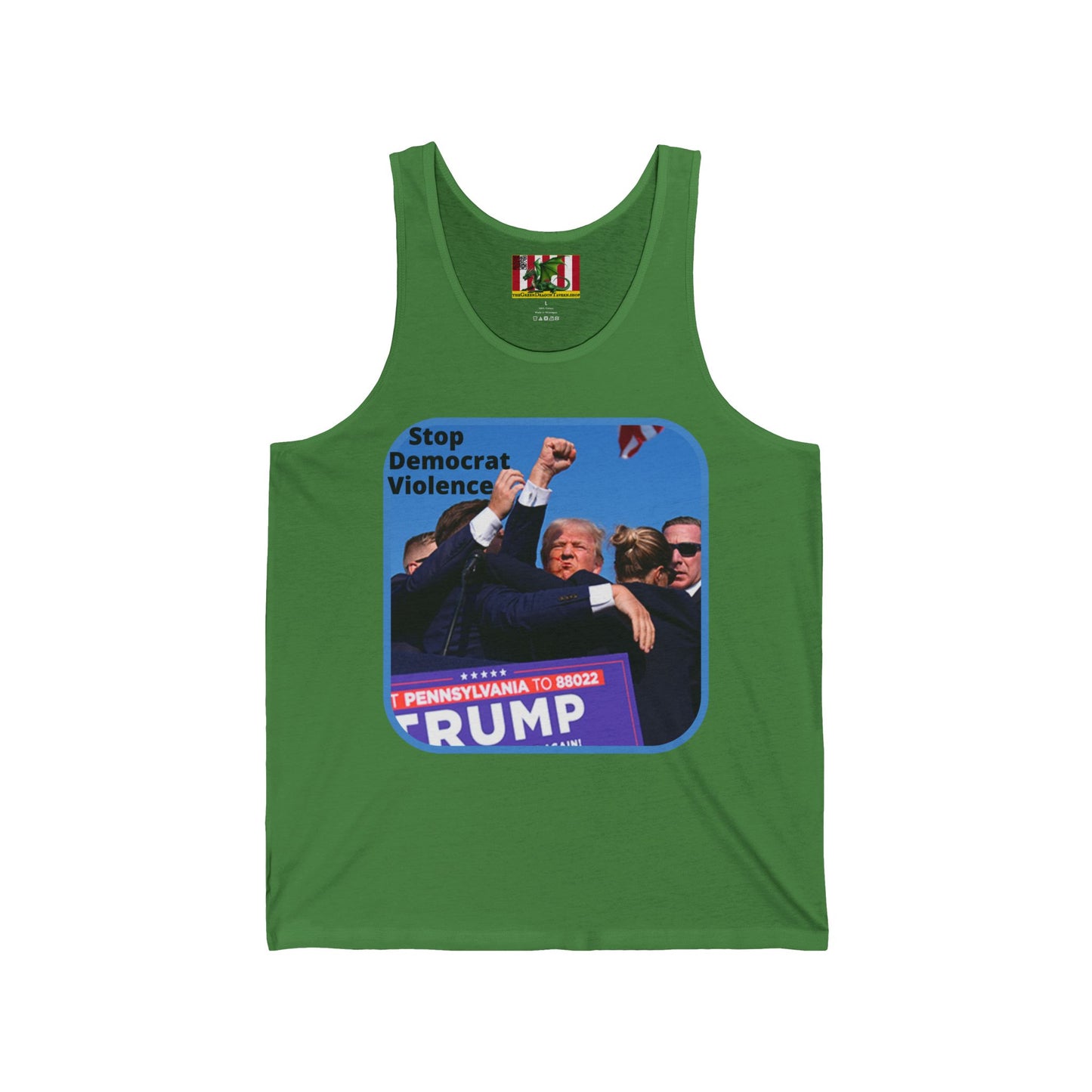 Stop Democrat Violence Unisex Jersey Tank Top by theGreenDragonTavern.shop