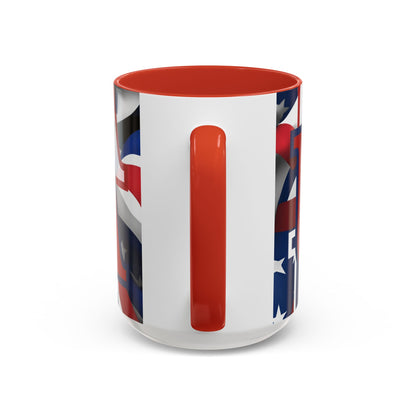 USA! USA! USA Red font Patriot Black Accent Mug by theGreenDragonTavern.shop