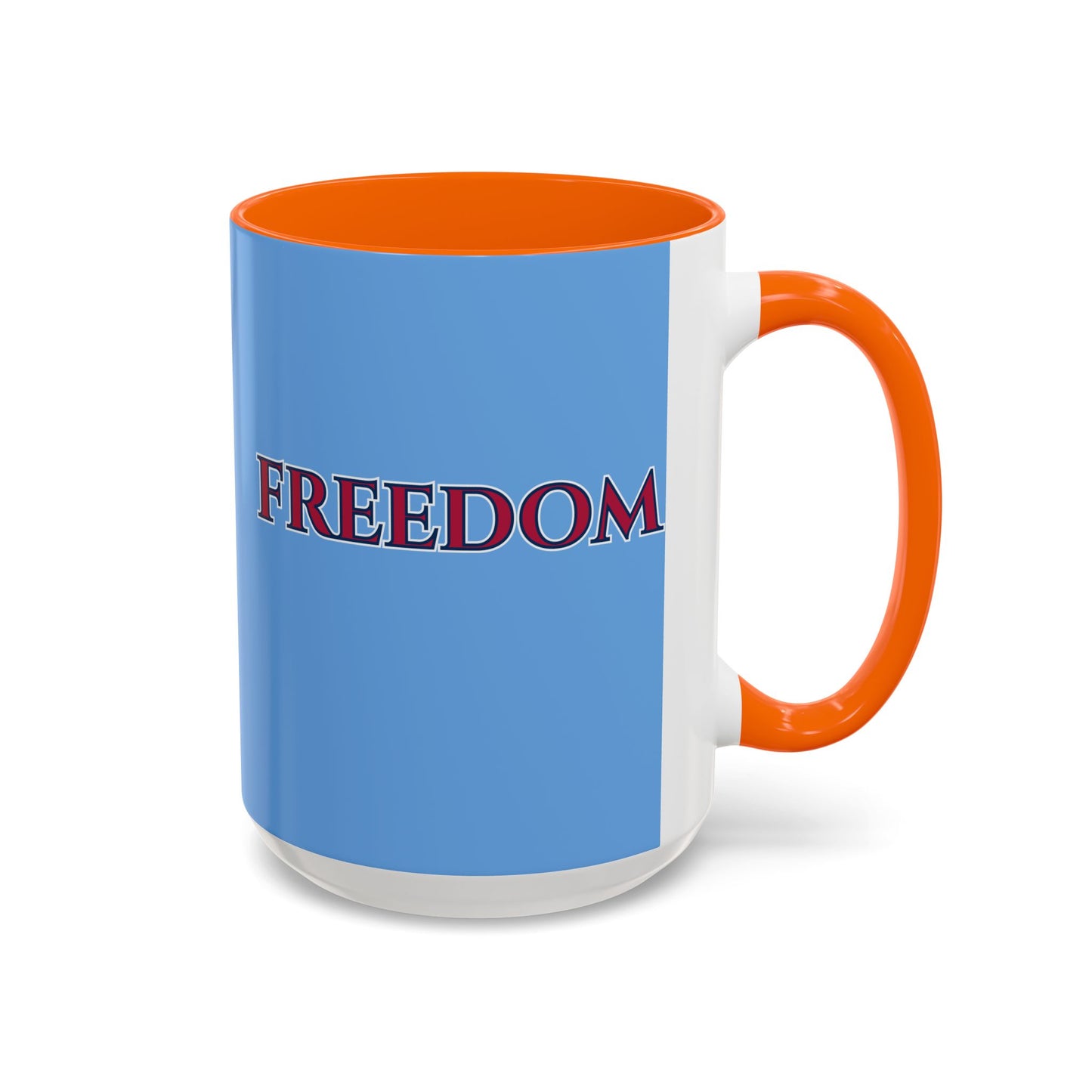 Freedom, Light Blue Accent Mug by theGreenDragonTavern.shop