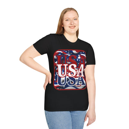 Red WHITE and Blue USA Patriot Dark colors Unisex T-Shirt by theGreenDragonTavern.shop