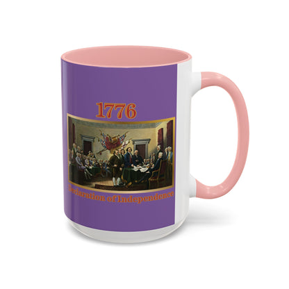Declaration of Independence Light Purple Accent Mug by theGreenDragonTavern.shop