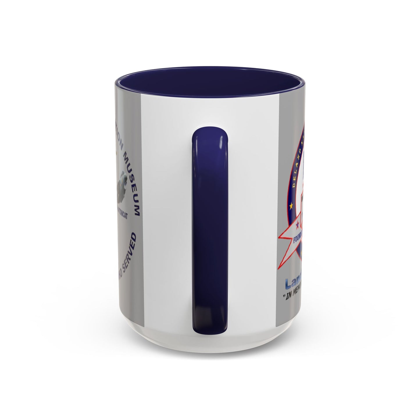DNASM 2-sided, Founding & Student Art Light Grey Accent Mug by theGreenDragonTavern.shop