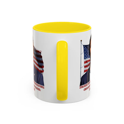 Charlie Kirk, Healthy Debate White Accent Mug by theGreenDragonTavern.shop